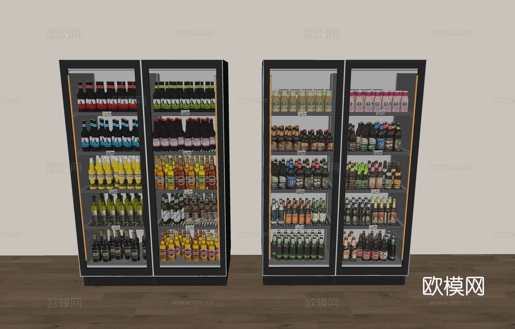 现代冰柜冷藏柜酒水柜饮料柜展示柜su模型