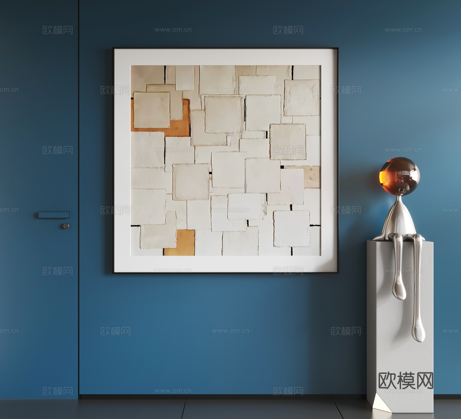 现代抽象挂画  现代极简挂画 现代轻奢挂画  现代意式挂画3d模型