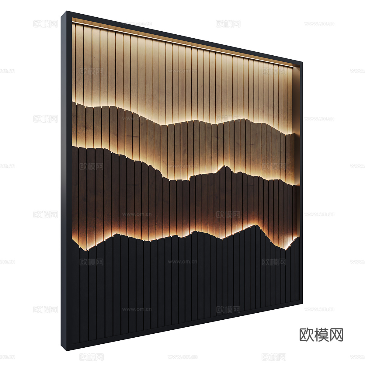 新中式远山装饰灯3d模型