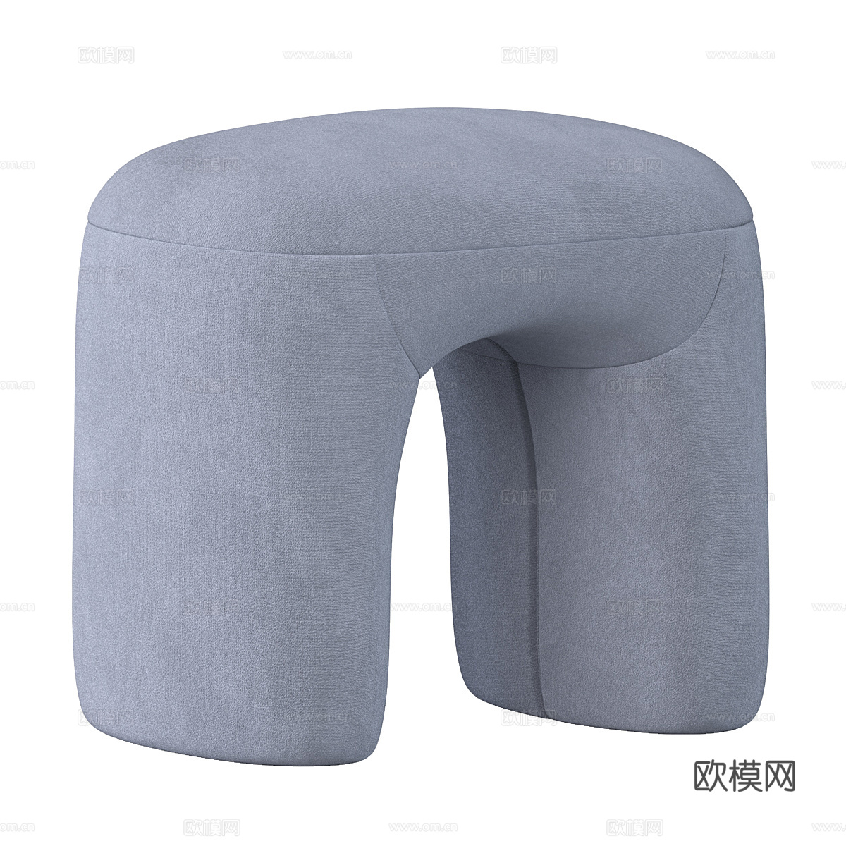 现代奶油风布艺凳子3d模型
