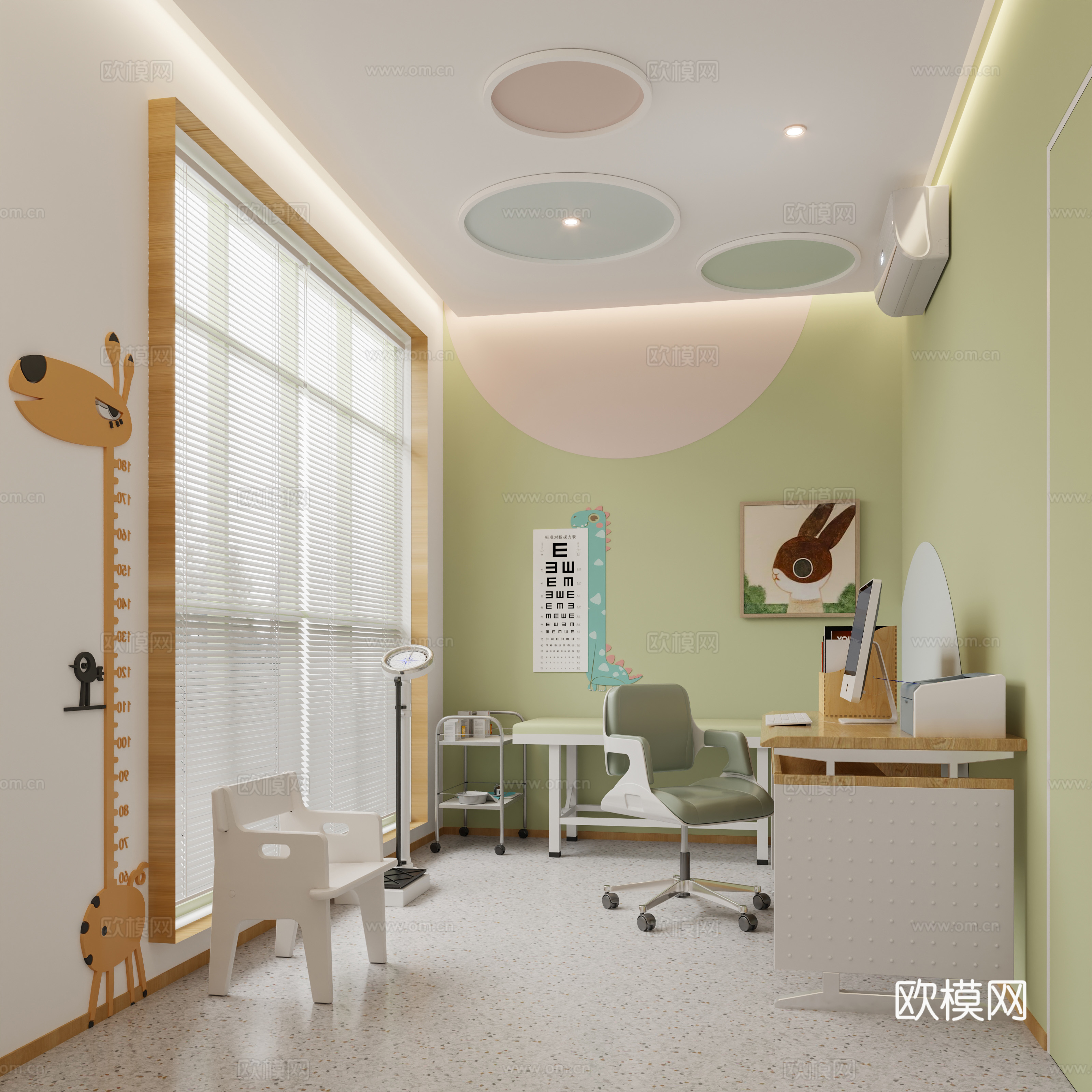 现代儿童医疗诊室3d模型