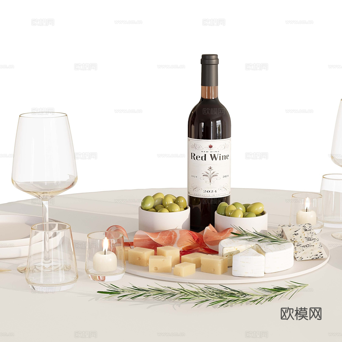 桌布 餐具3d模型