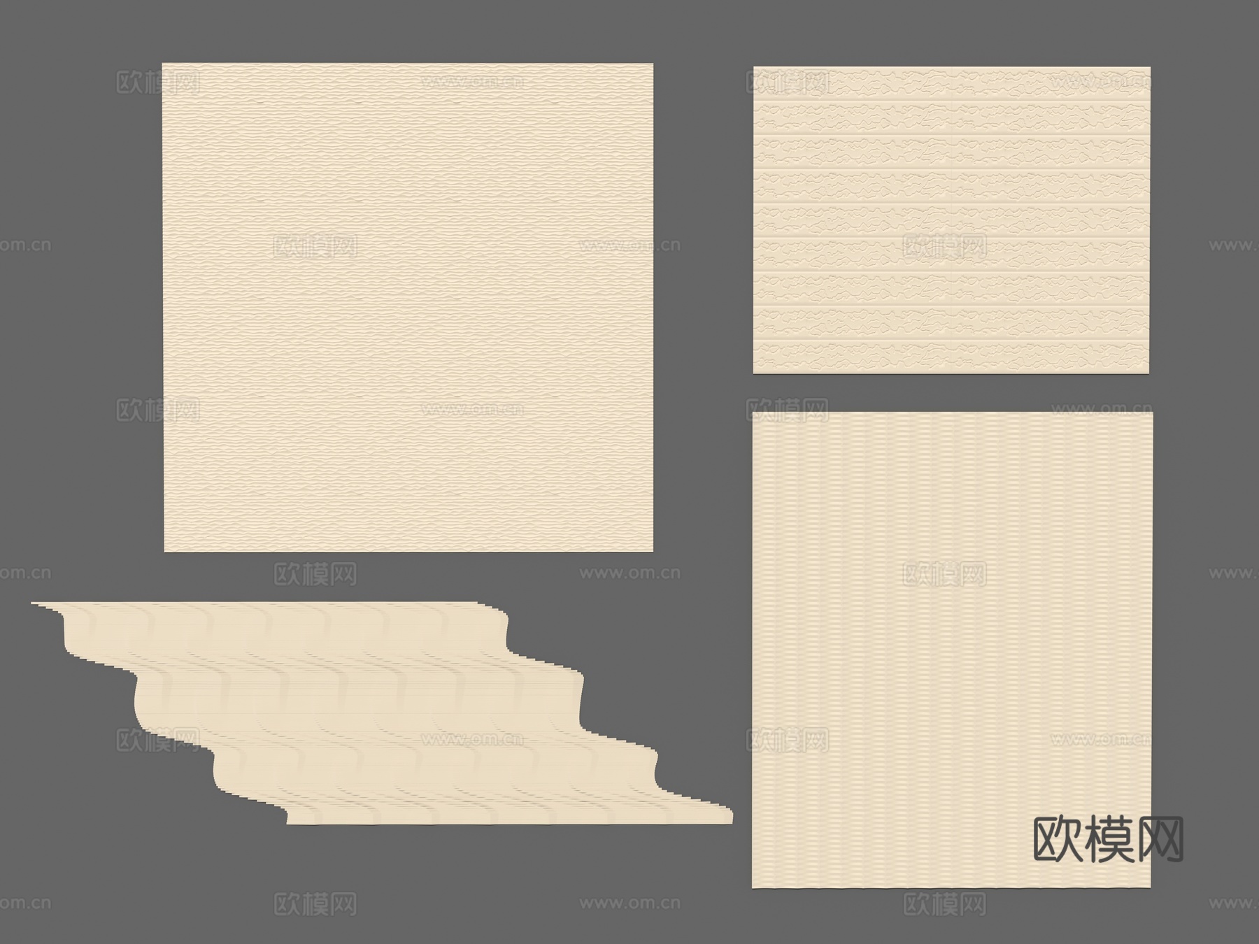 现代室内欧式 石材 金属 岩板 大理石三维墙面 墙饰板 金属su模型