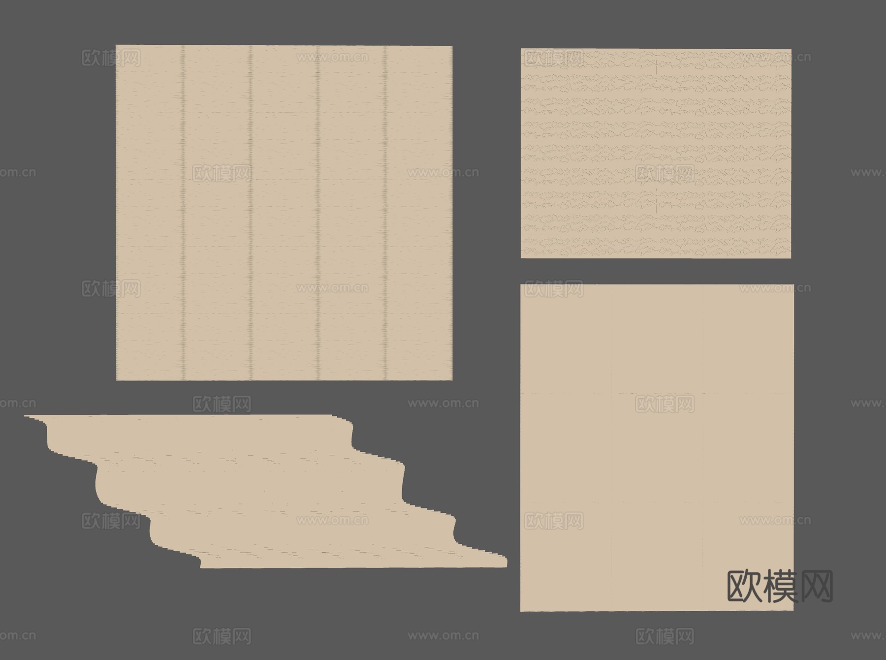 现代室内欧式 石材 金属 岩板 大理石三维墙面 墙饰板 金属su模型