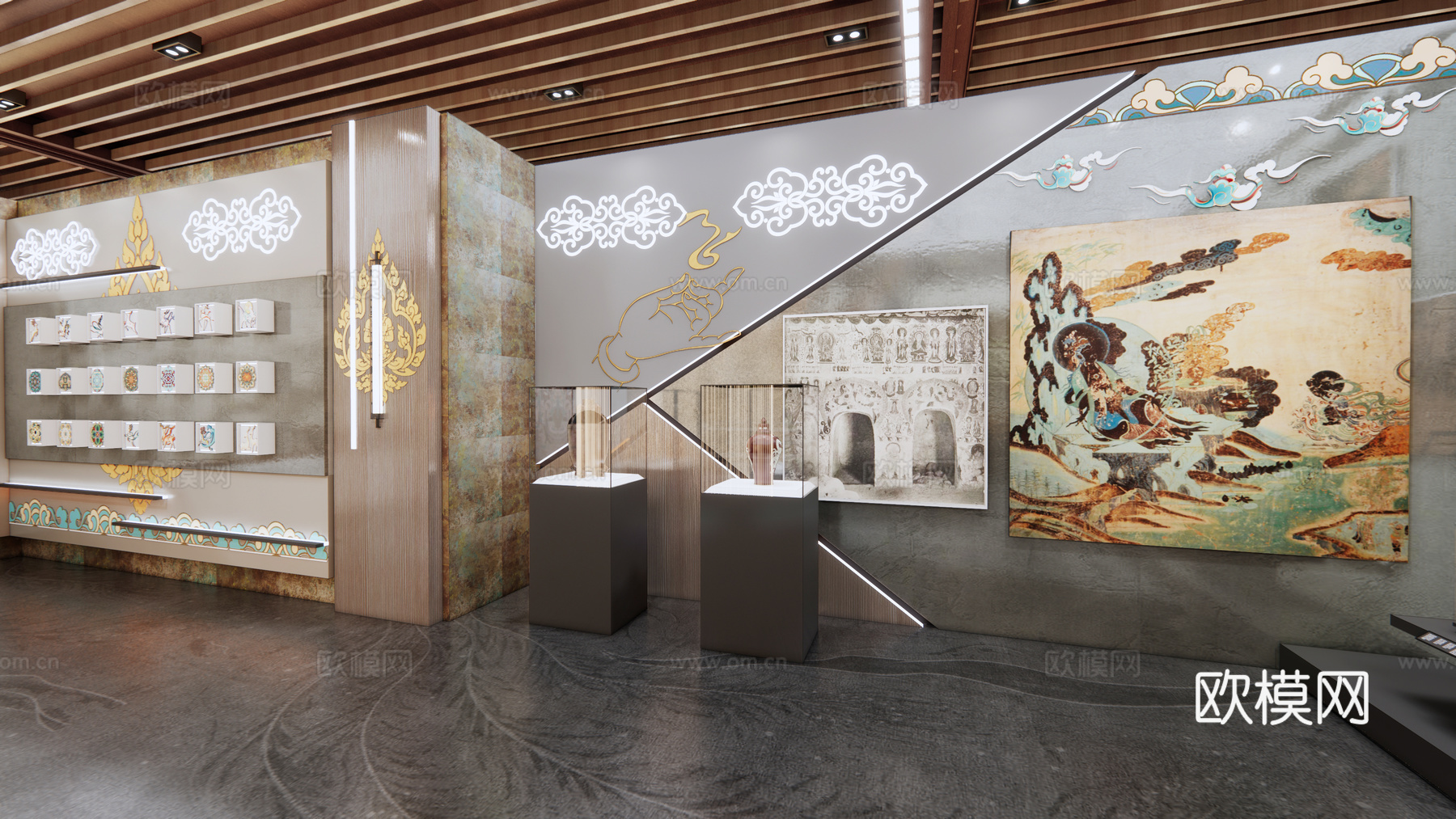 敦煌文化展厅建筑su模型