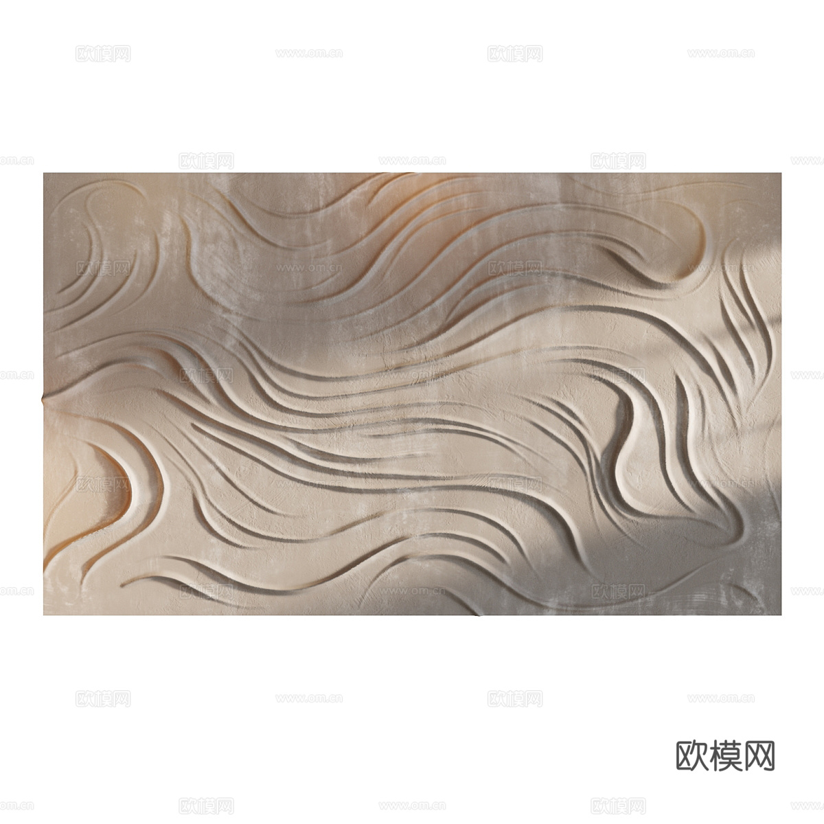 新中式茶几波浪板挂饰3d模型