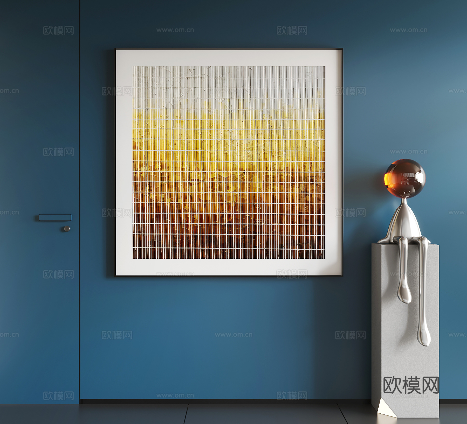 现代抽象挂画  现代极简挂画 现代轻奢挂画  现代意式挂画3d模型