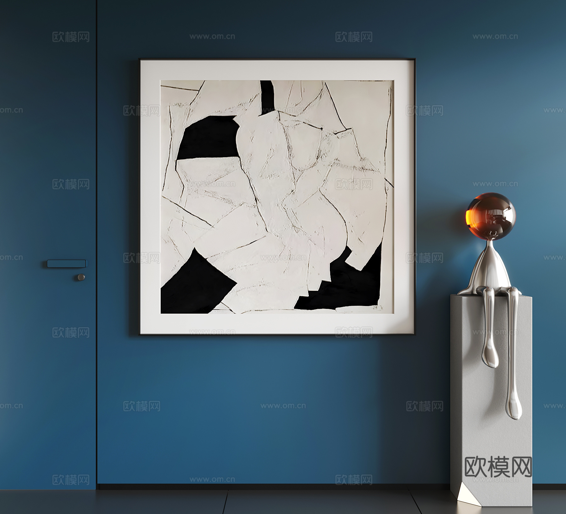 现代抽象挂画  现代极简挂画 现代轻奢挂画  现代意式挂画3d模型