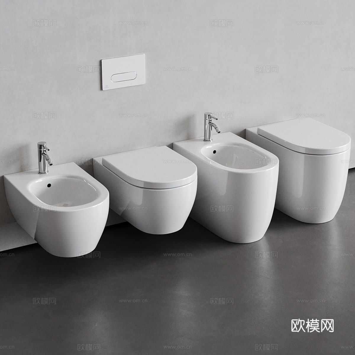 现代马桶 坐浴盆3d模型
