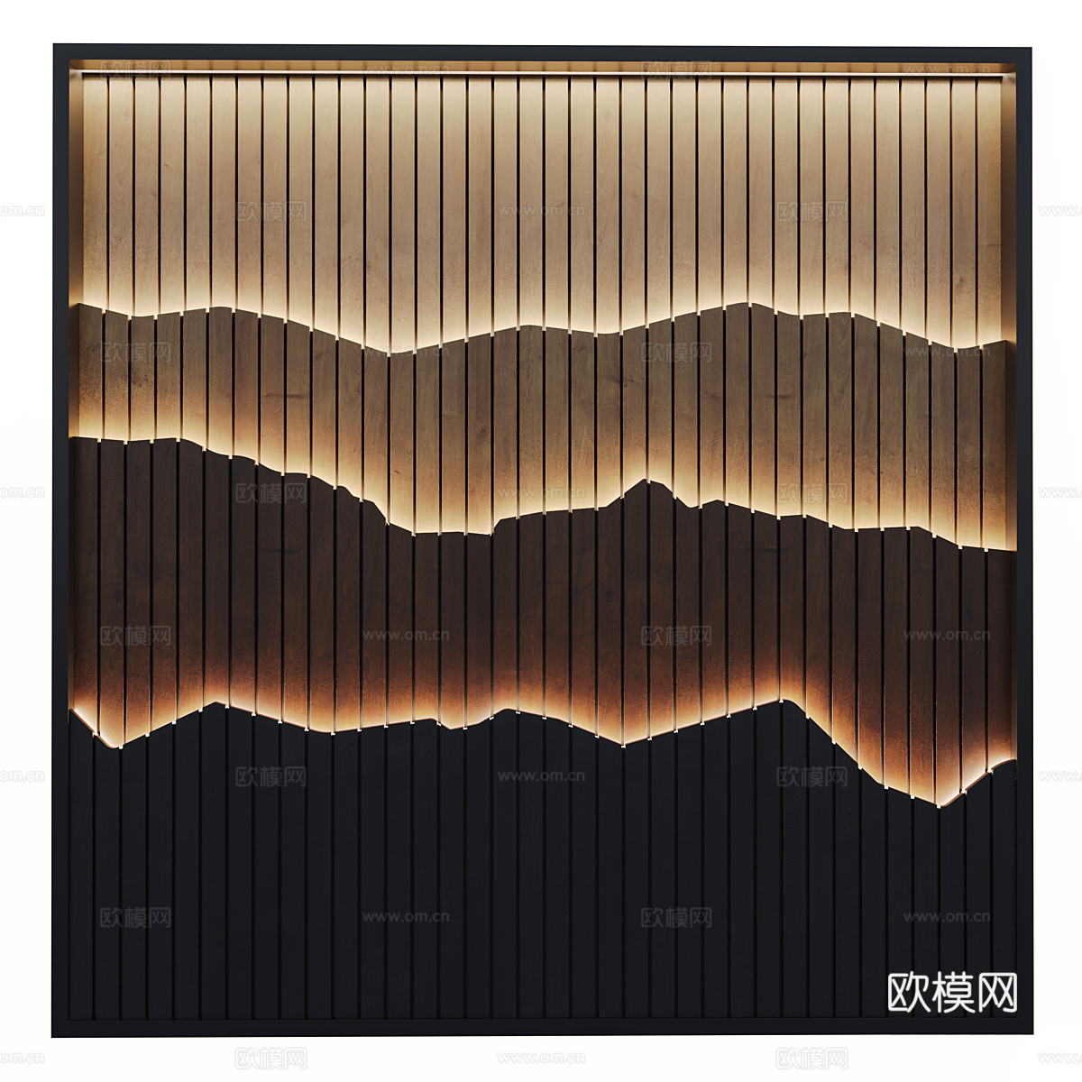 新中式远山装饰灯3d模型
