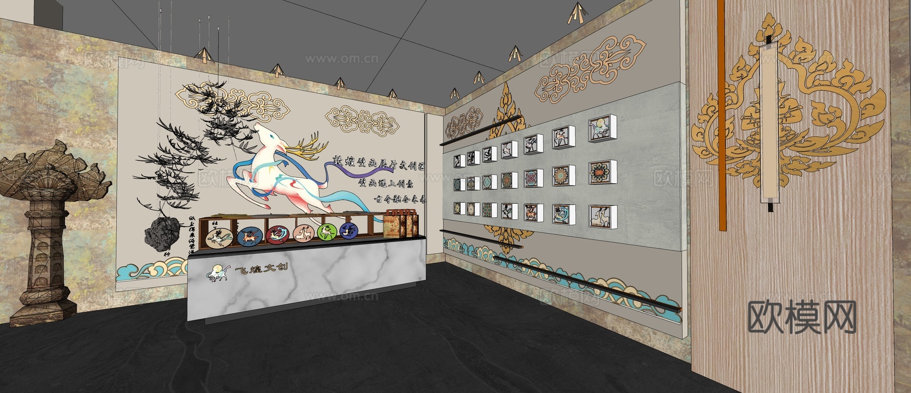 敦煌文化展厅建筑su模型