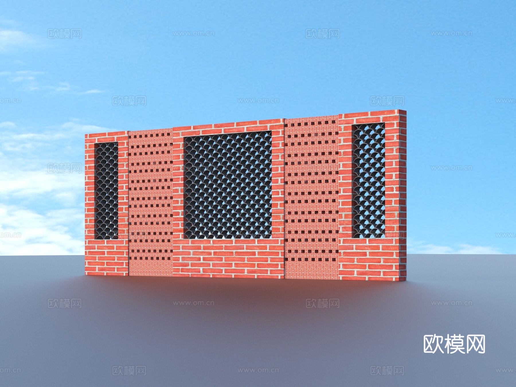 砖墙 红砖墙 立体砖墙3d模型