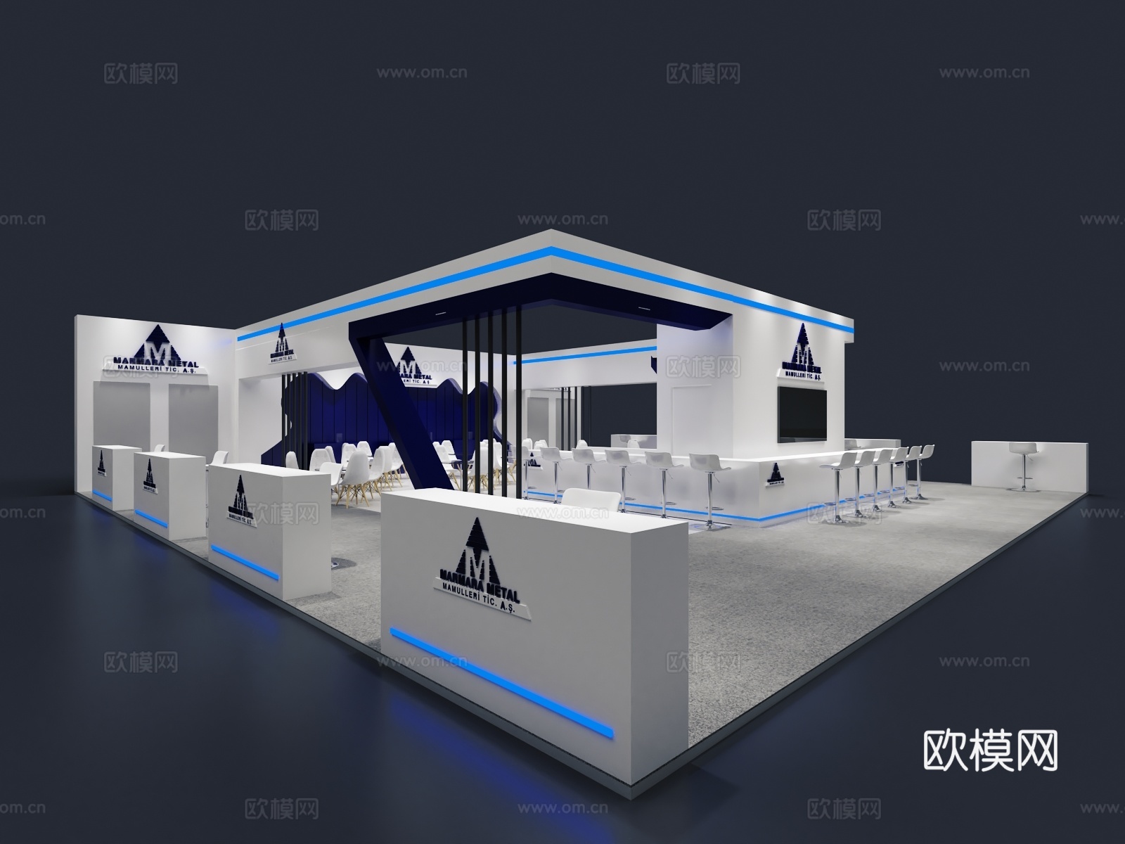 现代 展览 展示 展台3d模型