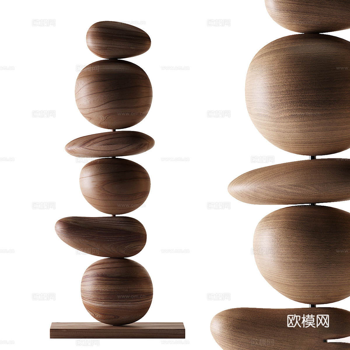 新中式侘寂艺术雕塑 抽象雕塑3d模型