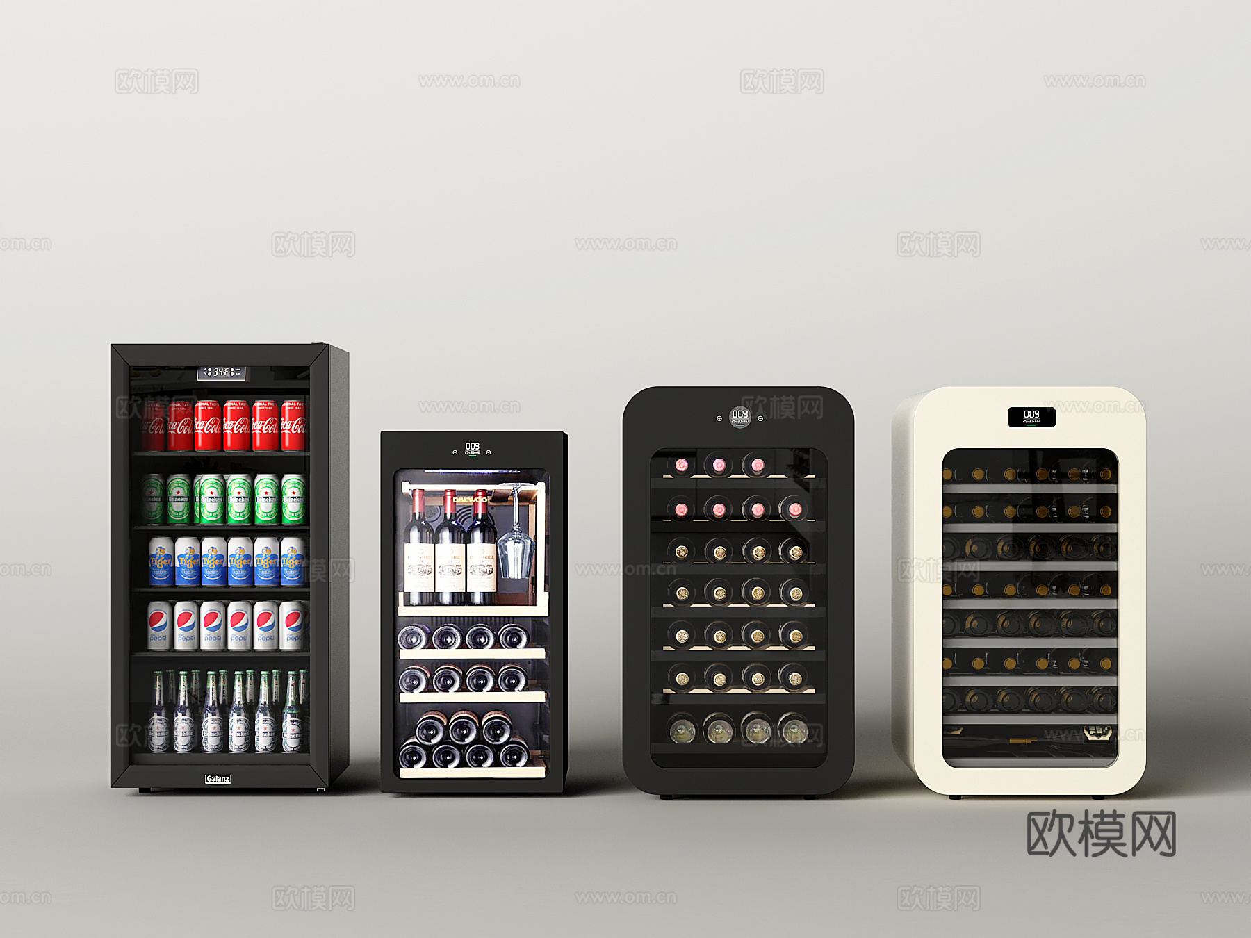 现代冰柜冷藏柜酒水柜饮料柜展示柜su模型