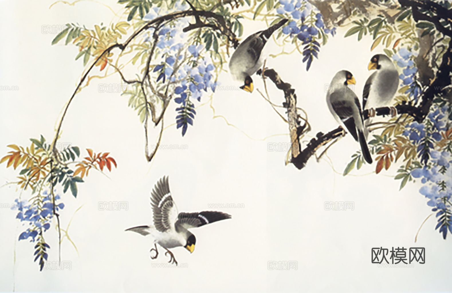 中式字画国画水墨画