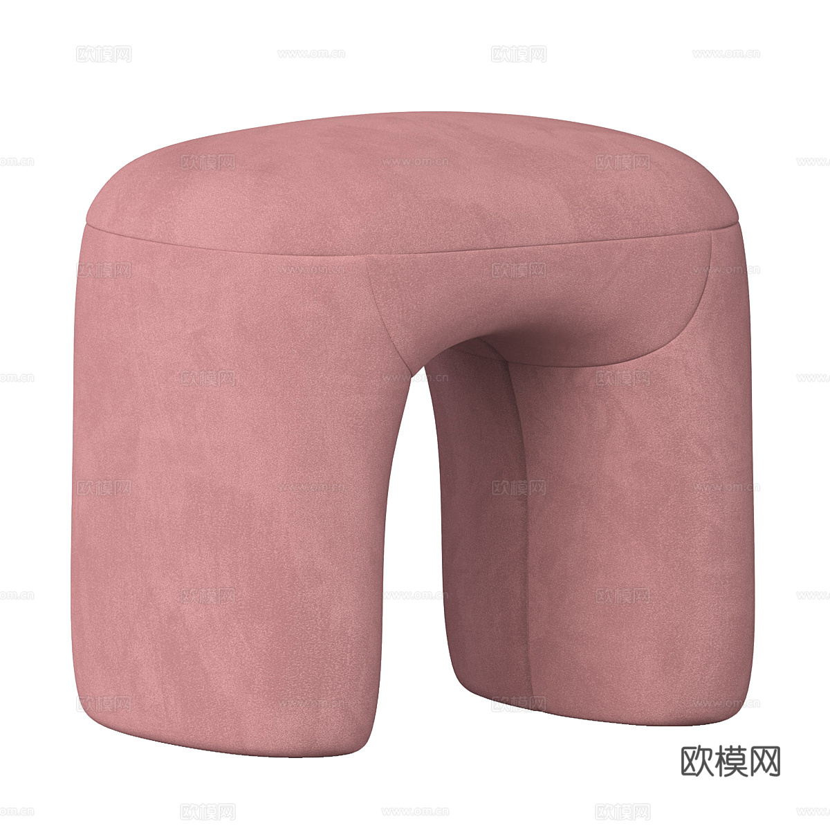 现代奶油风布艺凳子3d模型