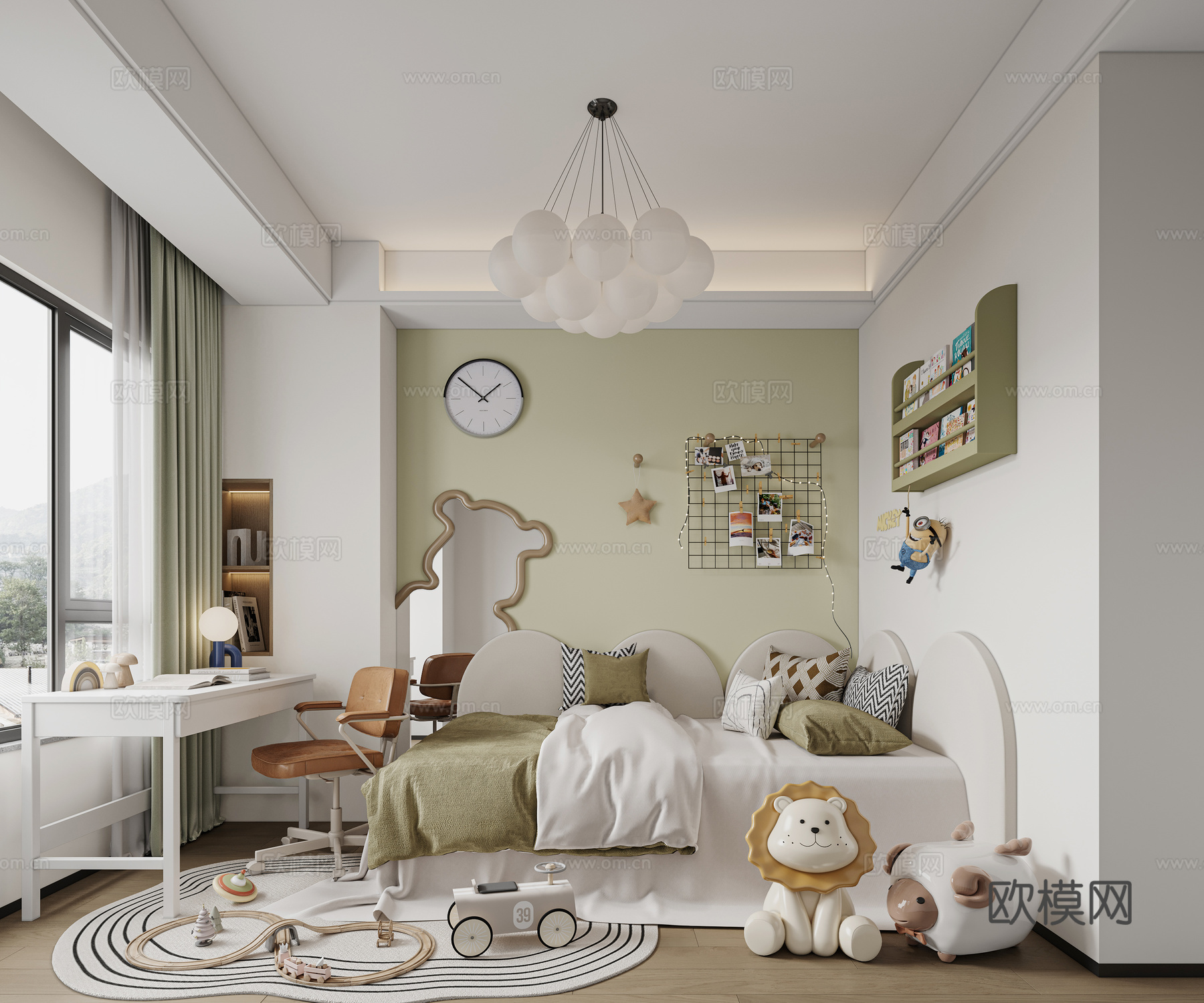 现代儿童房3d模型下载