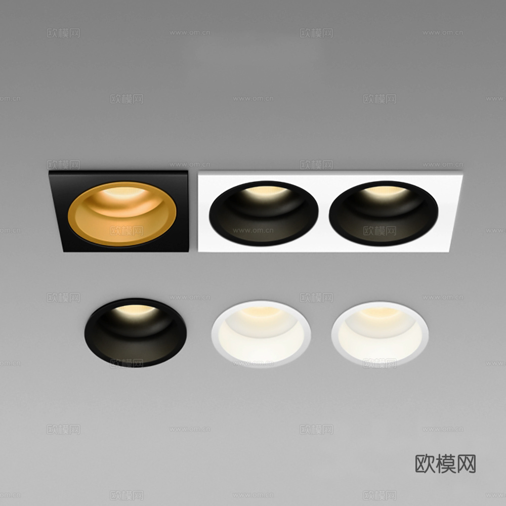 现代吊顶灯 筒灯 圆筒灯 射灯su模型