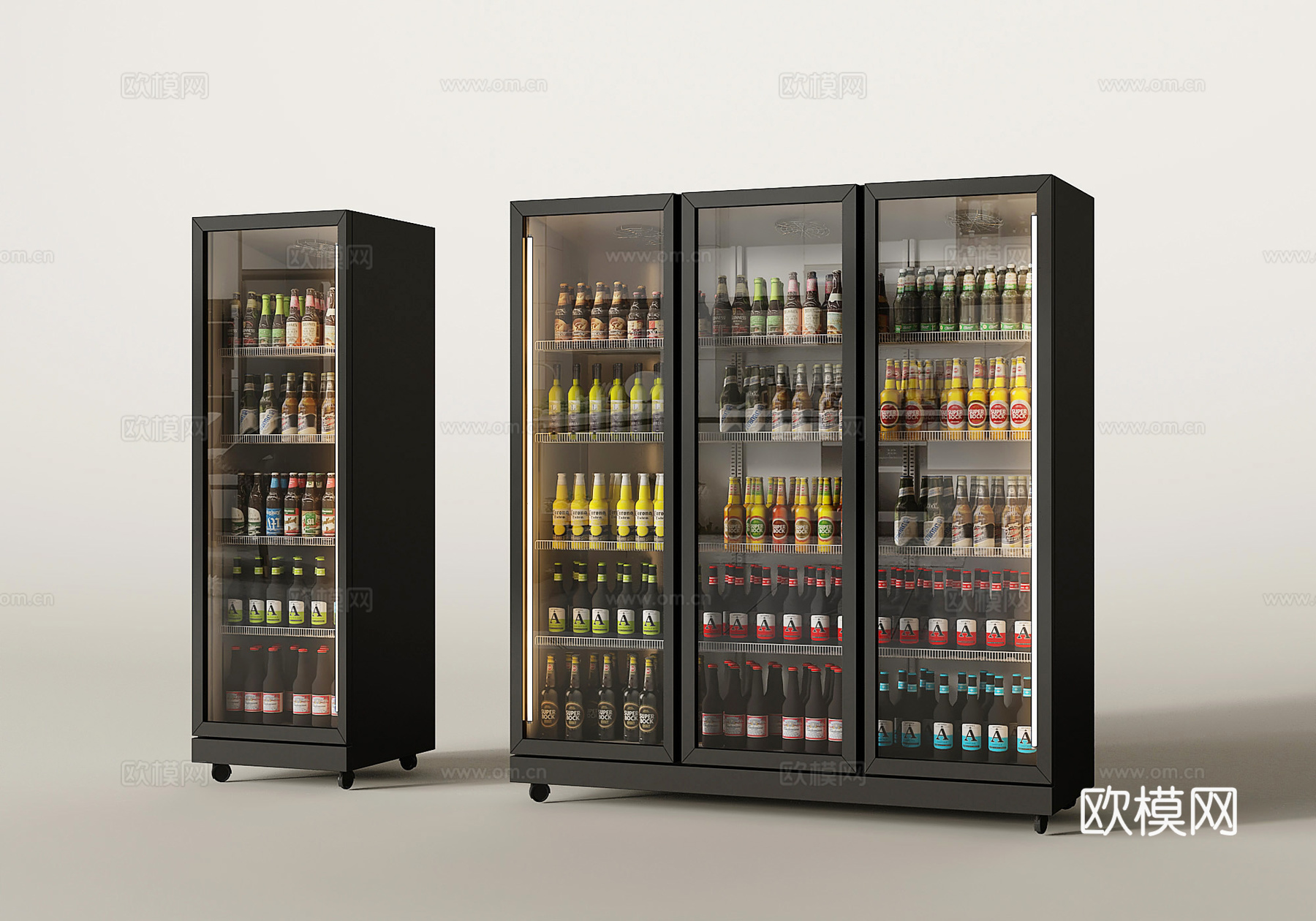 现代冰柜冷藏柜酒水柜饮料柜展示柜su模型