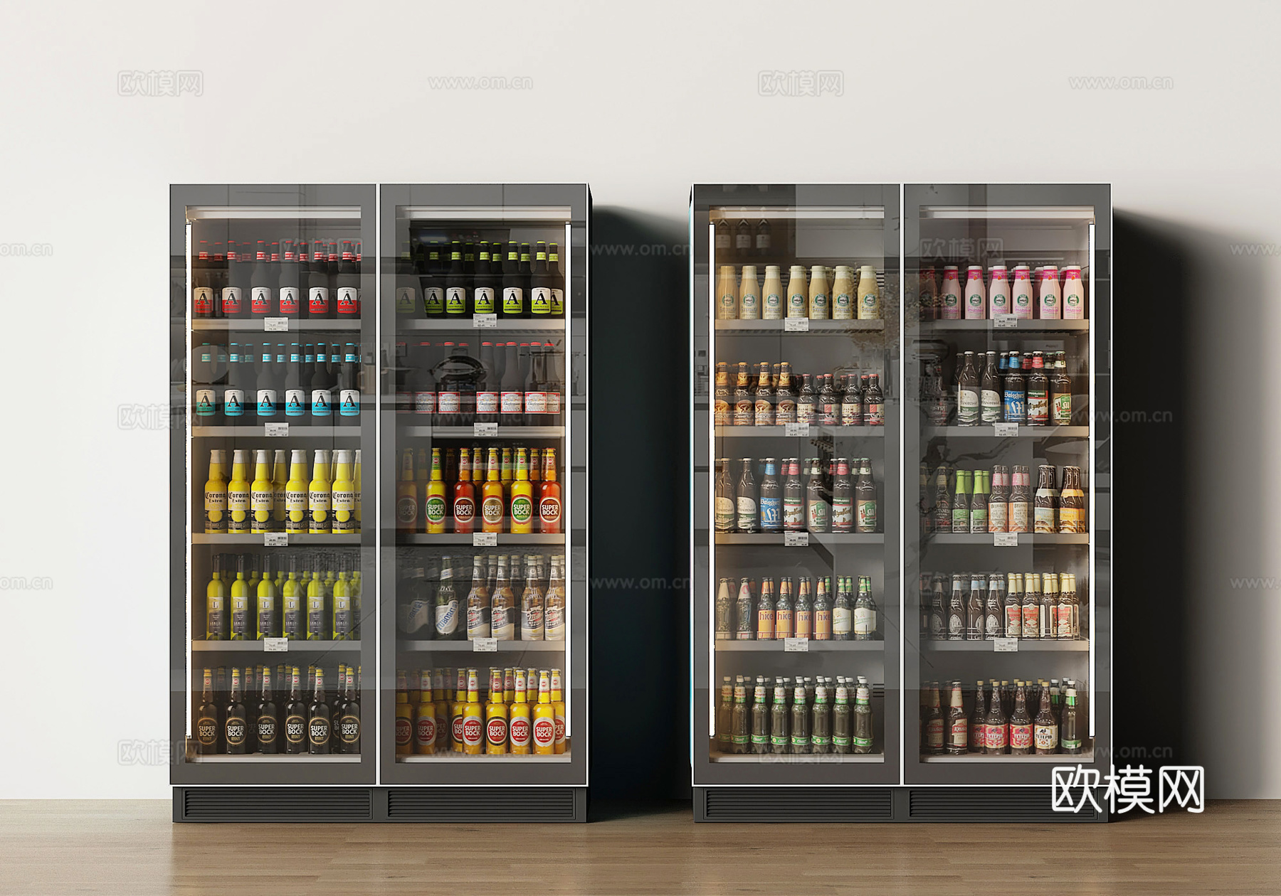 现代冰柜冷藏柜酒水柜饮料柜展示柜su模型