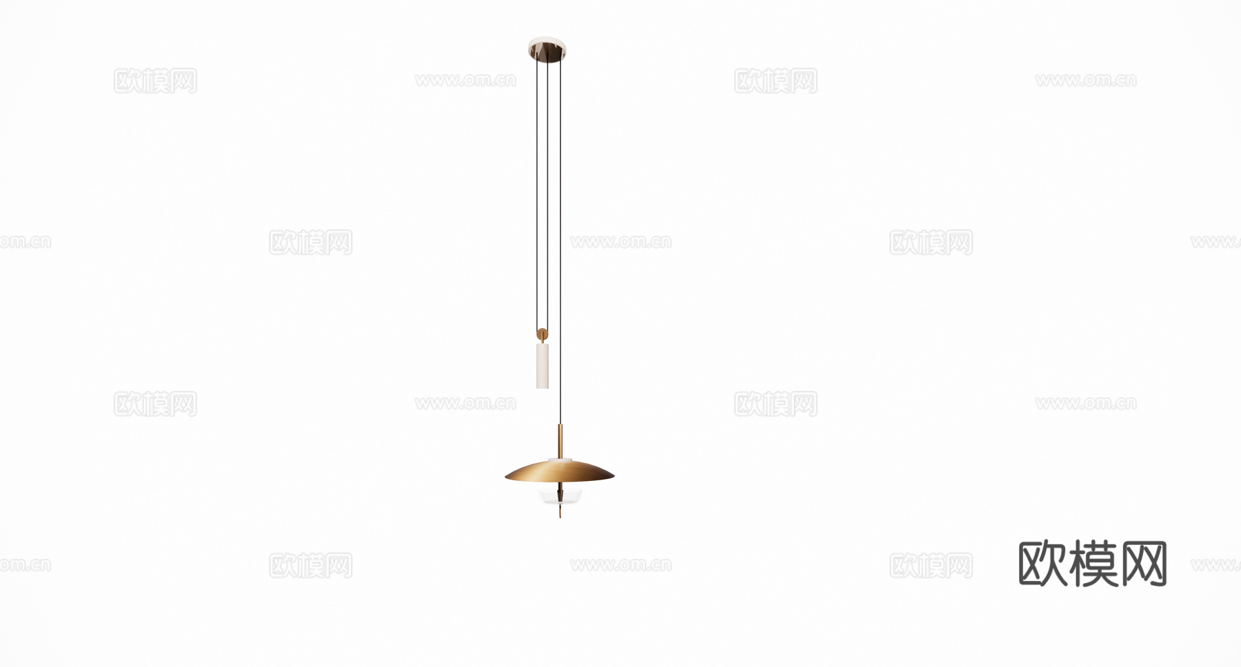 现代卧室欧式金属玻璃吊灯装饰灯su模型下载（渲染图1）