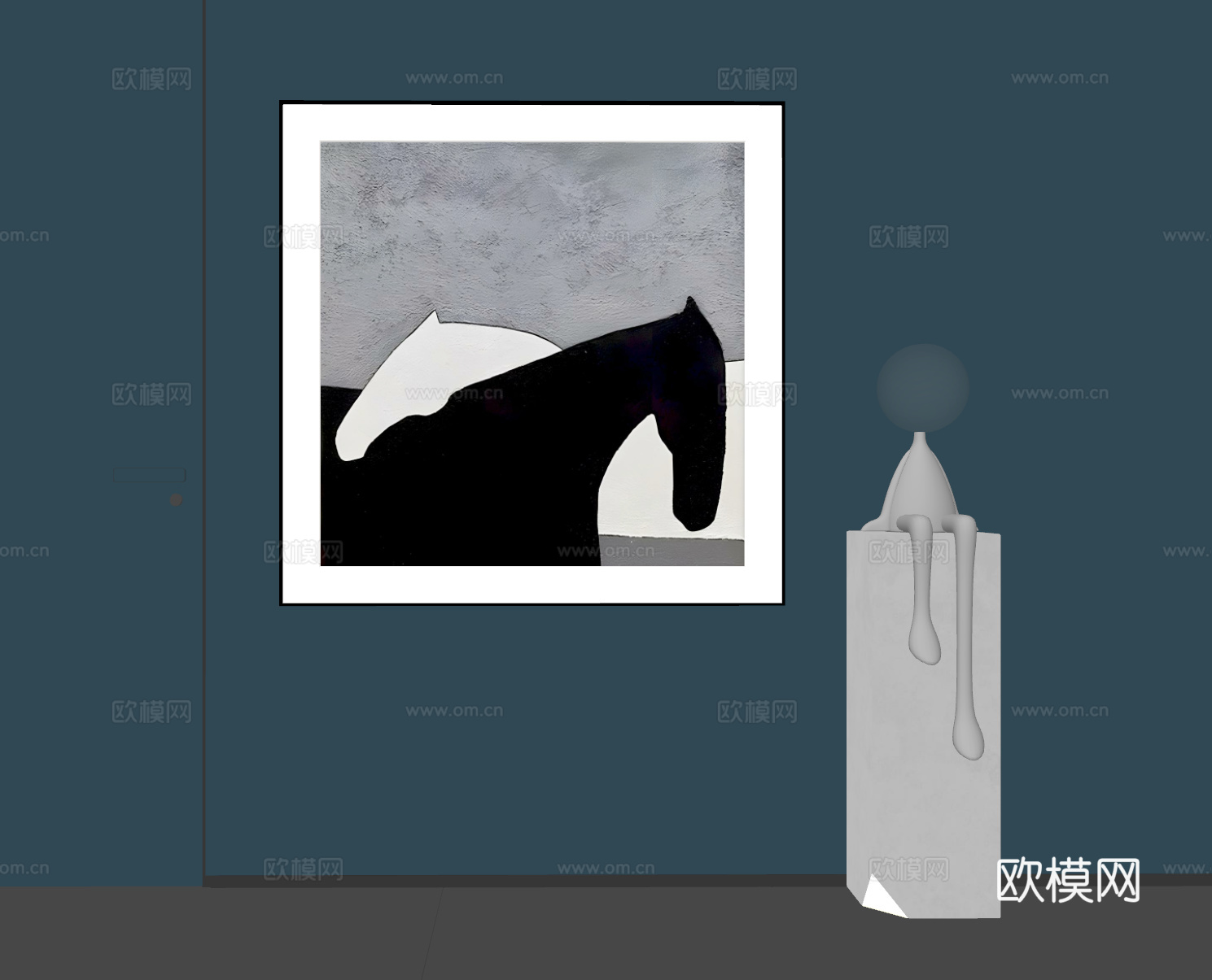 现代抽象挂画  现代极简挂画 现代轻奢挂画  现代意式挂画su模型