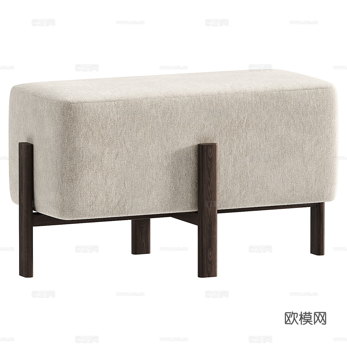 新中式布艺凳子3d模型