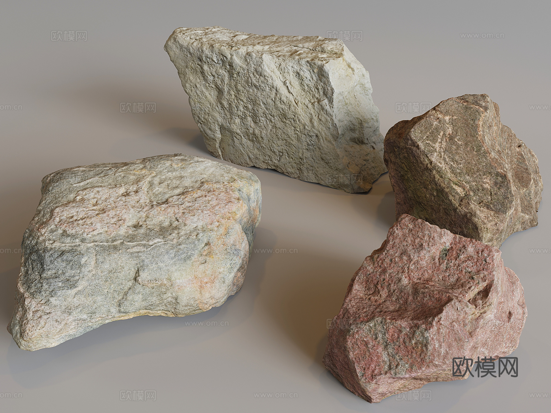 园林石头景观石 假山石块岩石造景 景观小品su模型