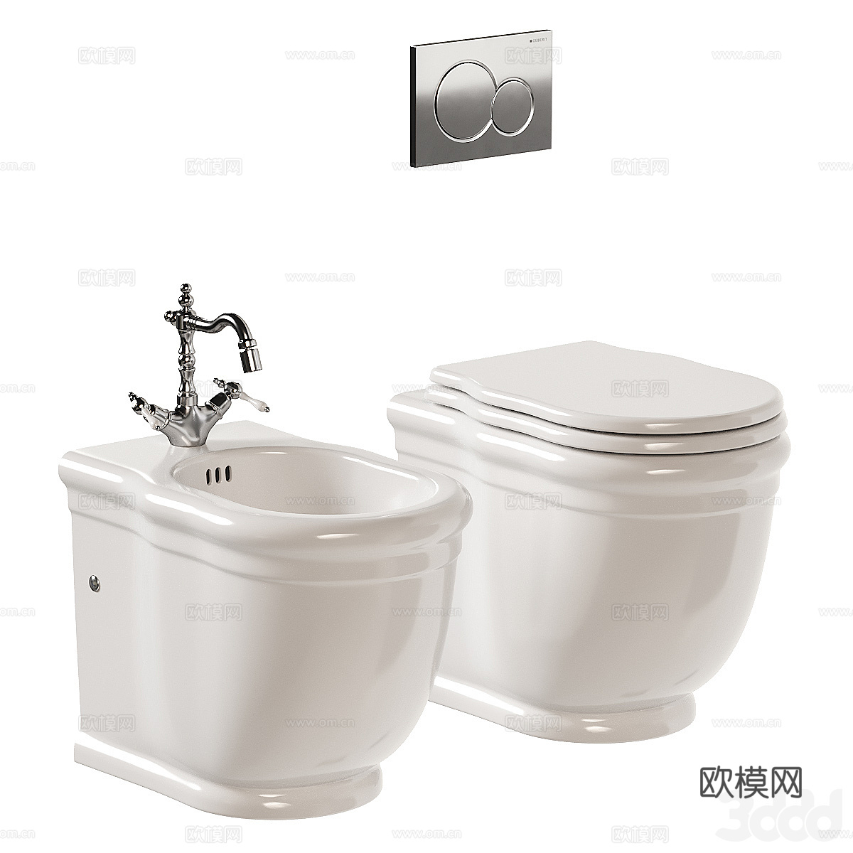 法式马桶 坐浴盆3d模型