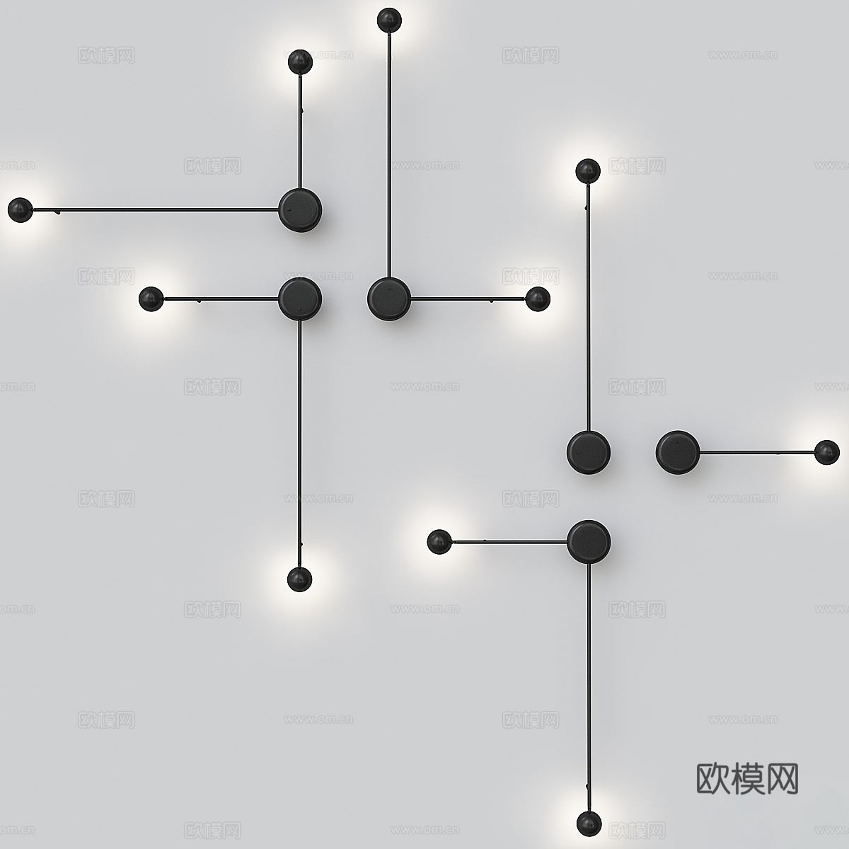现代极简装饰壁灯3d模型