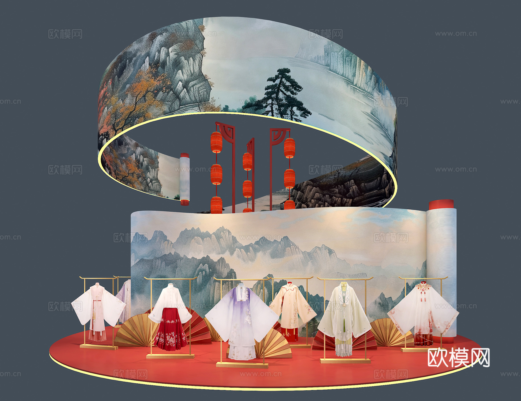 汉服展台3d模型