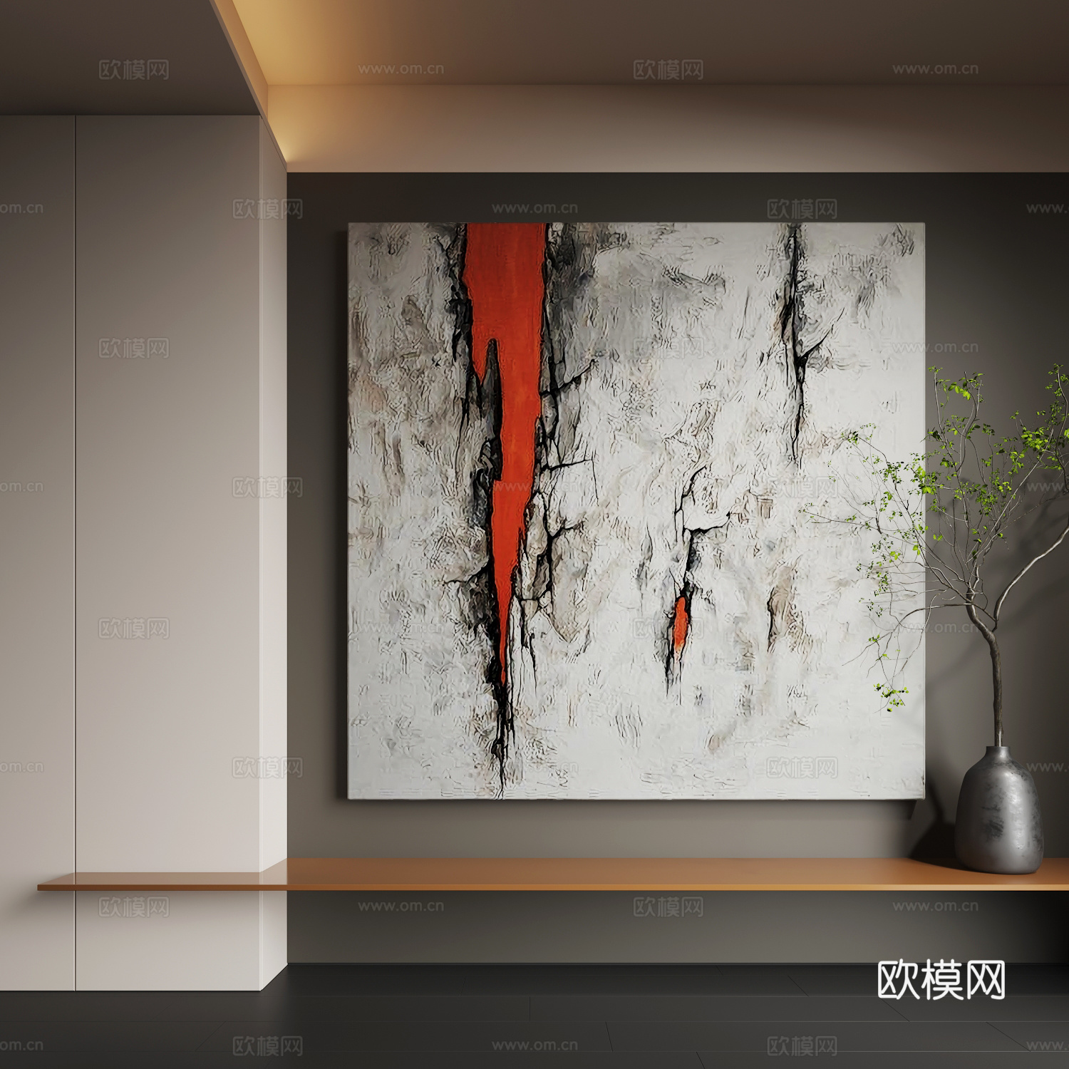 现代抽象挂画  现代侘寂装饰画  现代轻奢挂画  现代意式3d模型