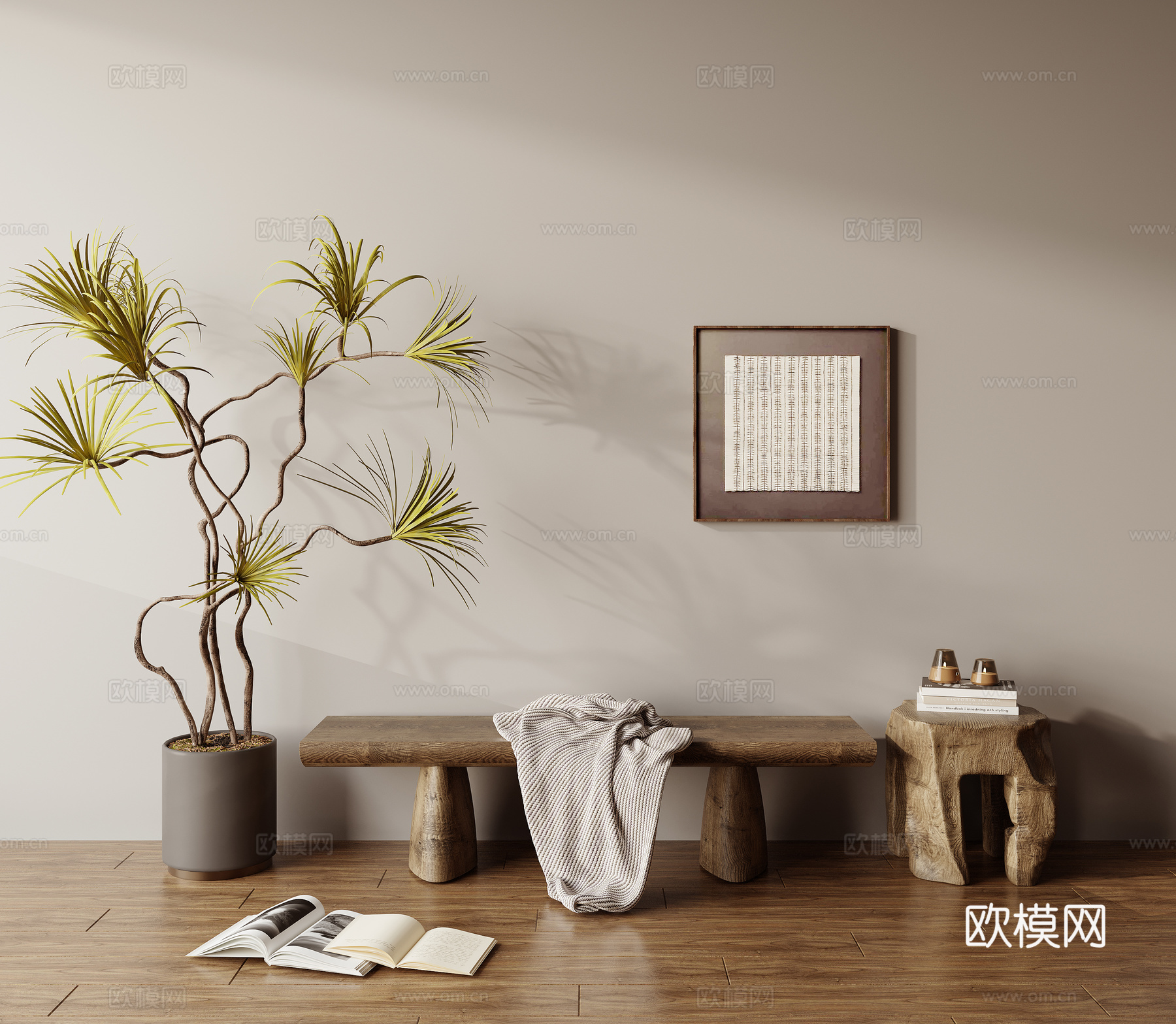 长凳床尾凳换鞋凳3d模型