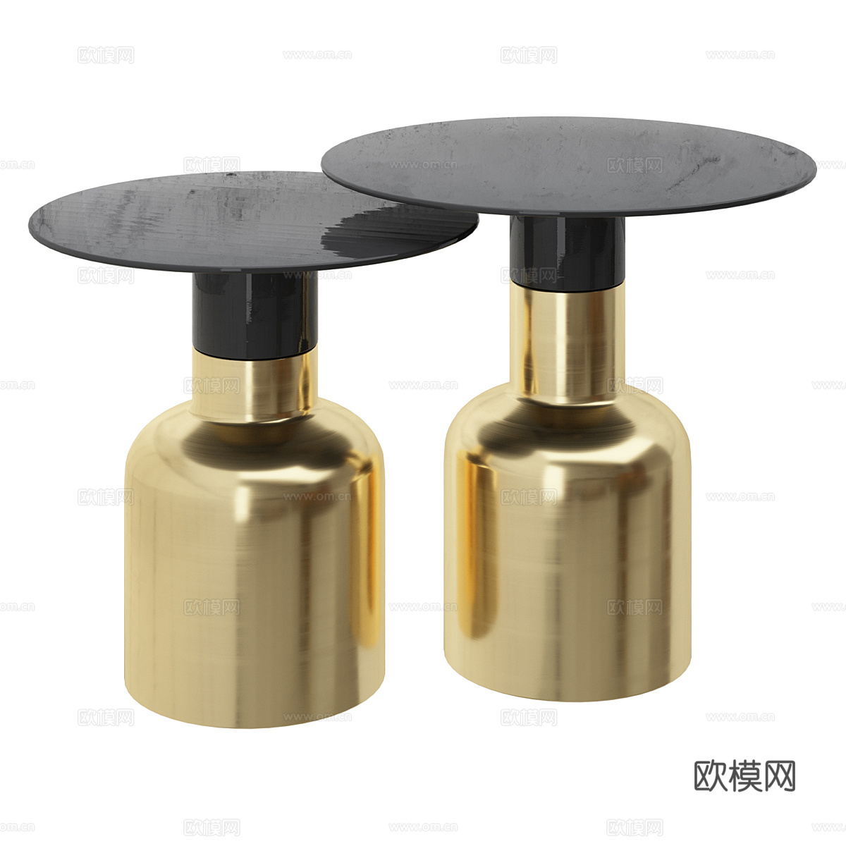 现代角几 圆几3d模型