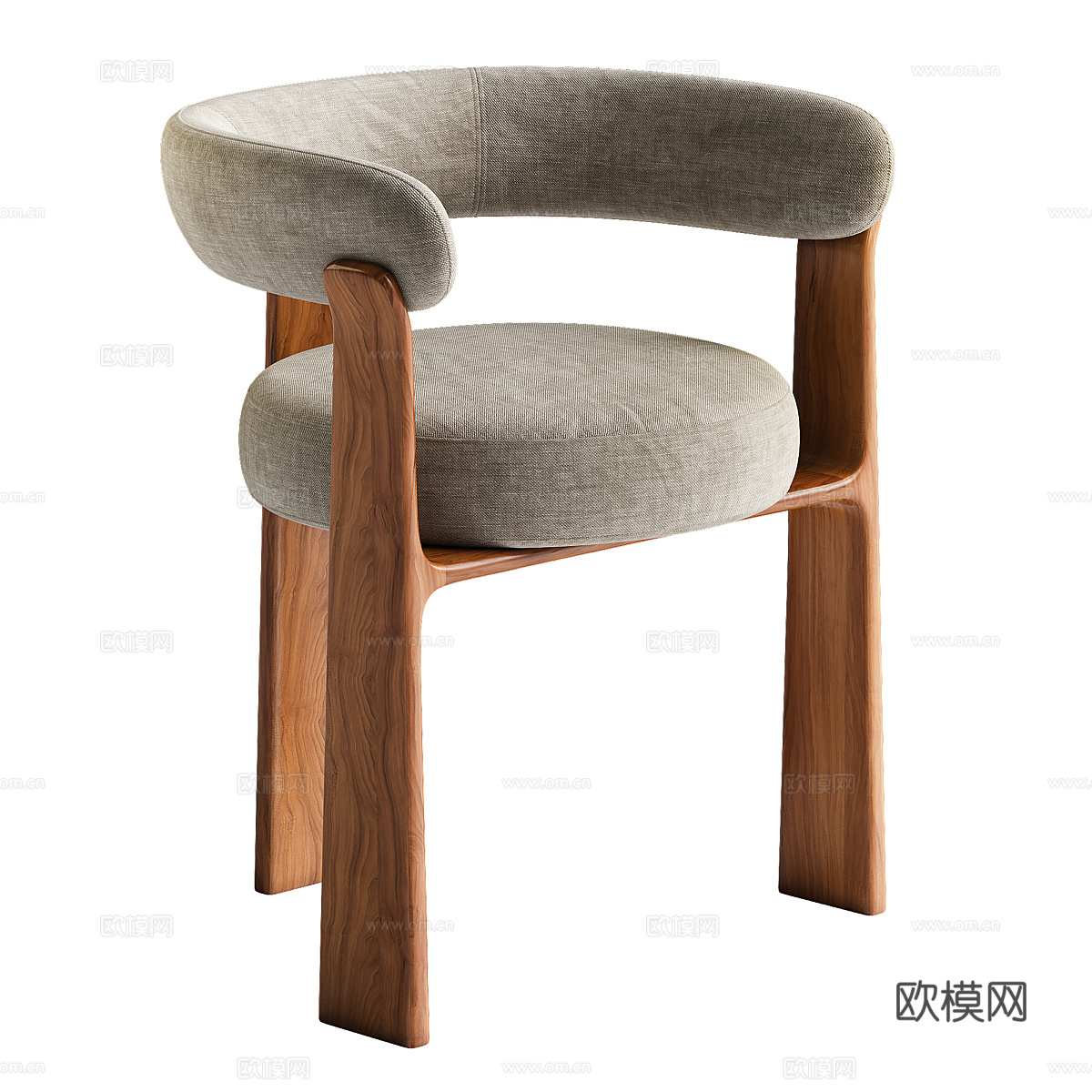 新中式侘寂 Kave Home 扶手椅3d模型