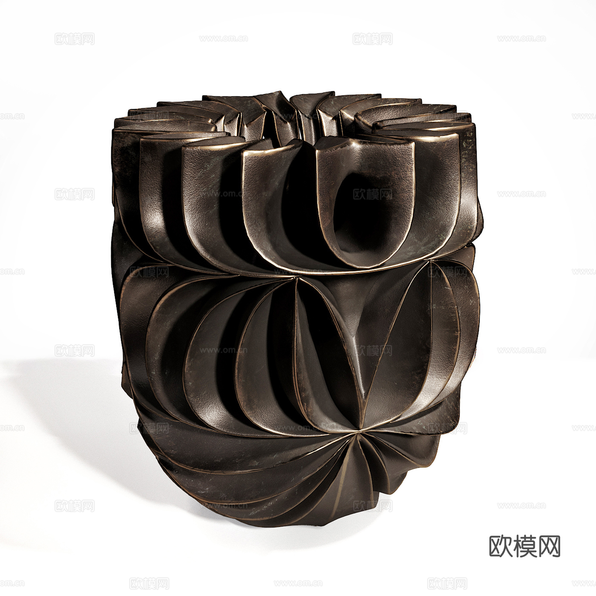 现代金属抽象雕塑摆件su模型