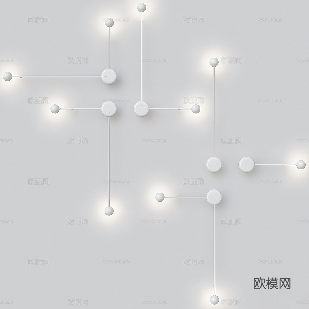 现代极简装饰壁灯3d模型