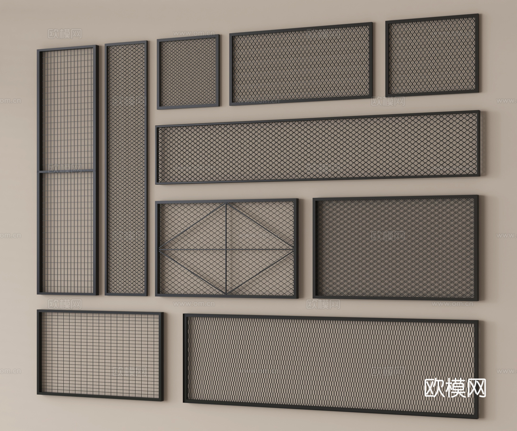 铁丝网 工业风铁丝网 铁丝网护栏3d模型