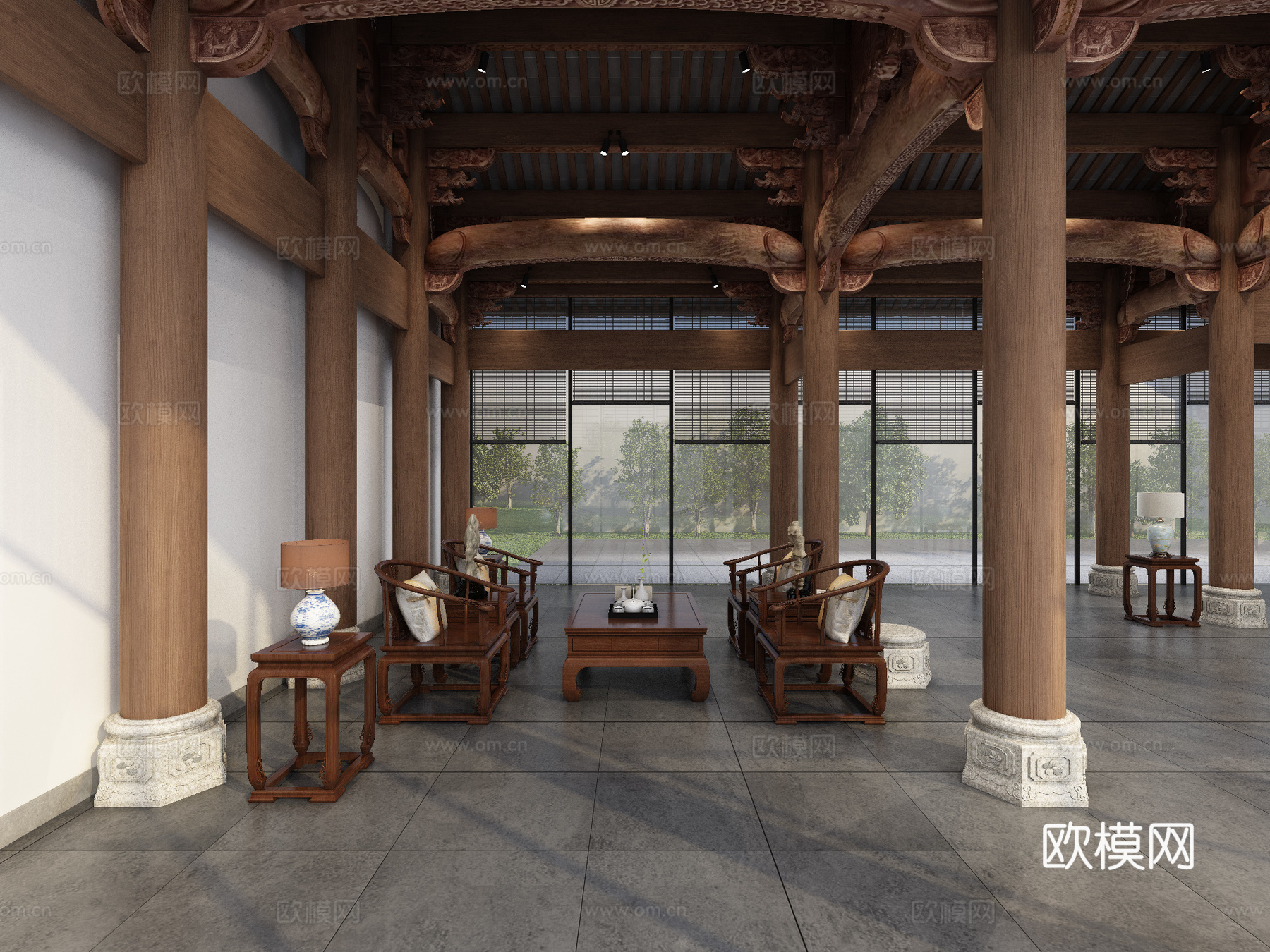 中式家具展厅3d模型