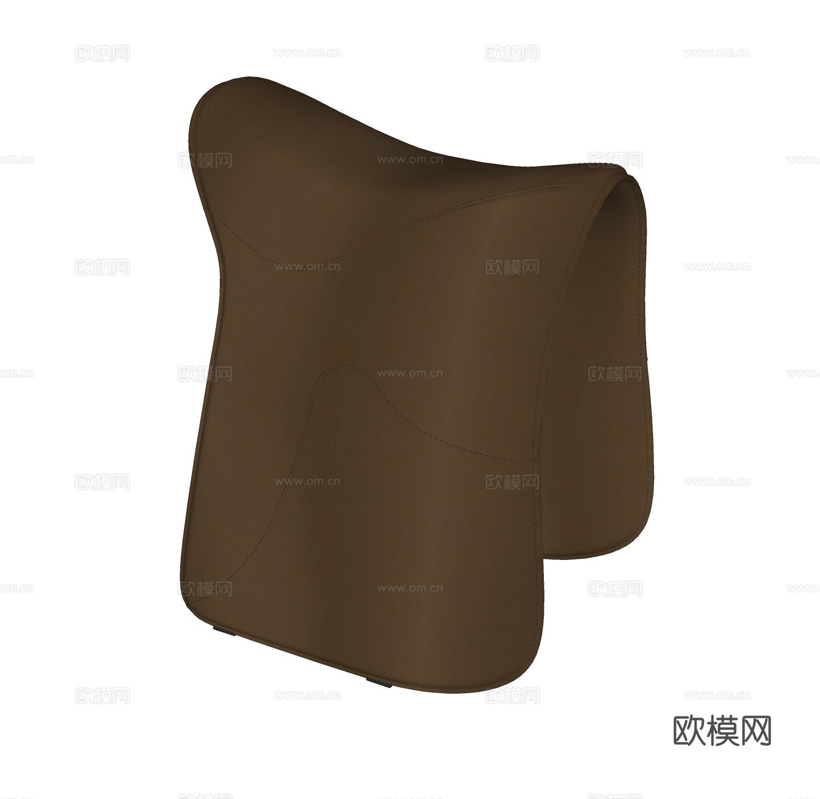 现代轻奢皮质沙发凳 矮凳 马鞍su模型