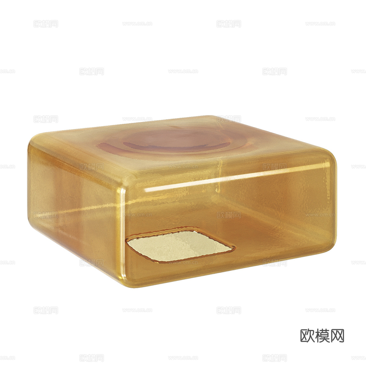 现代意式 Lokum 玻璃茶几3d模型