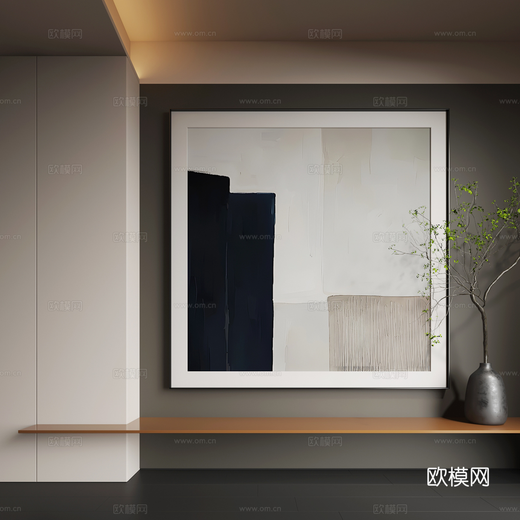 现代抽象挂画  现代侘寂装饰画  现代轻奢挂画  现代意式3d模型