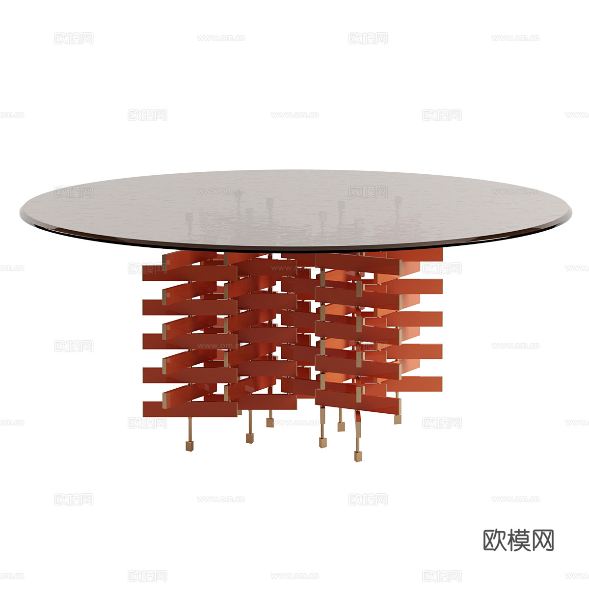 现代意式极简 Baxter Loom 圆形餐桌3d模型