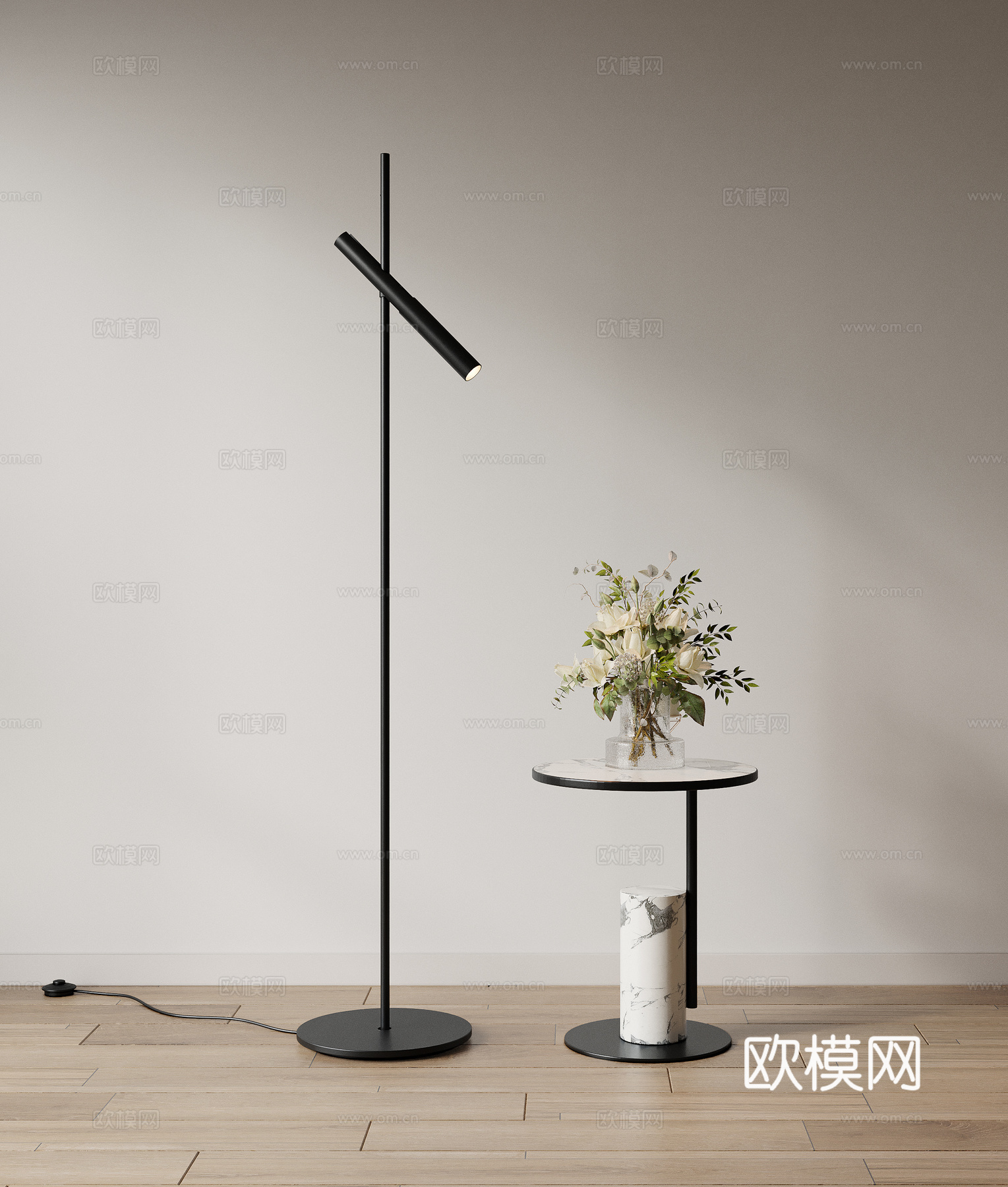落地灯边几3d模型