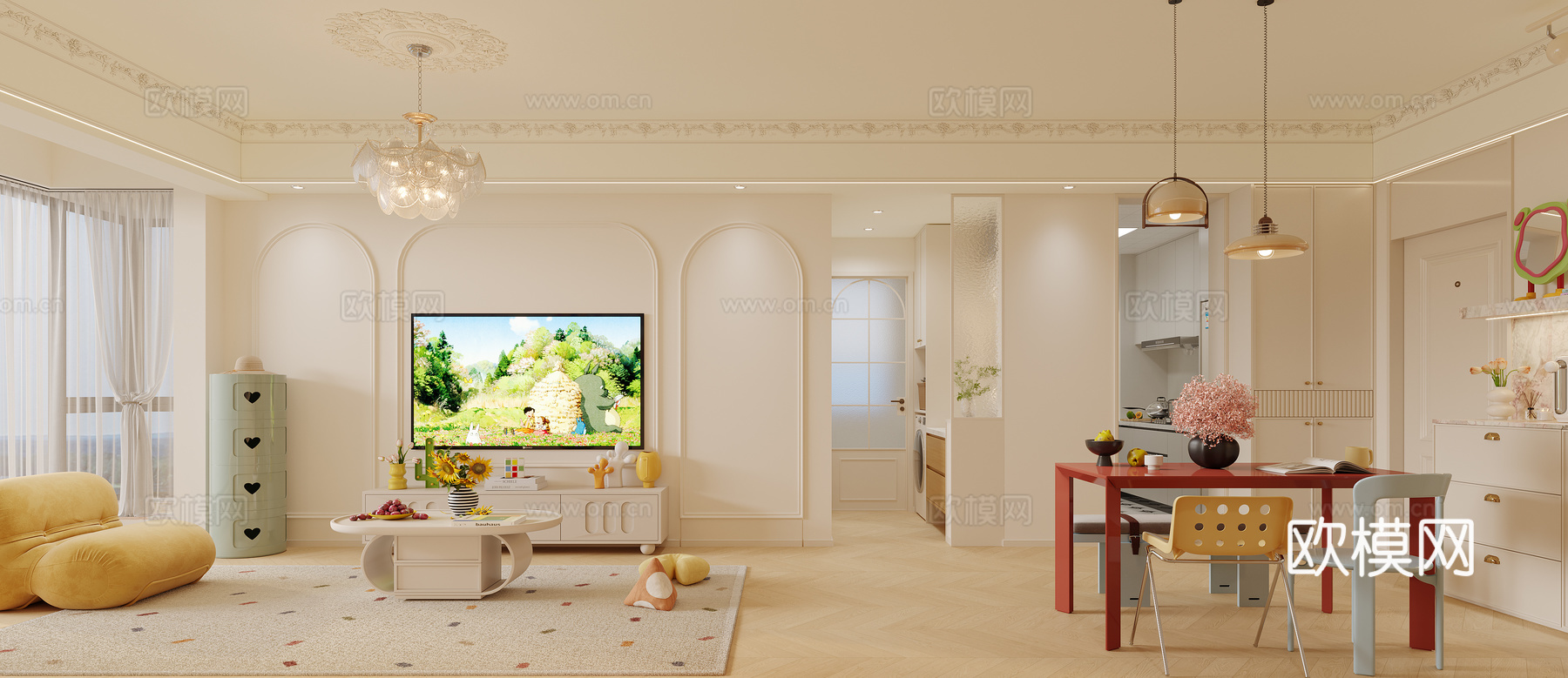 法式多巴胺客餐厅3d模型