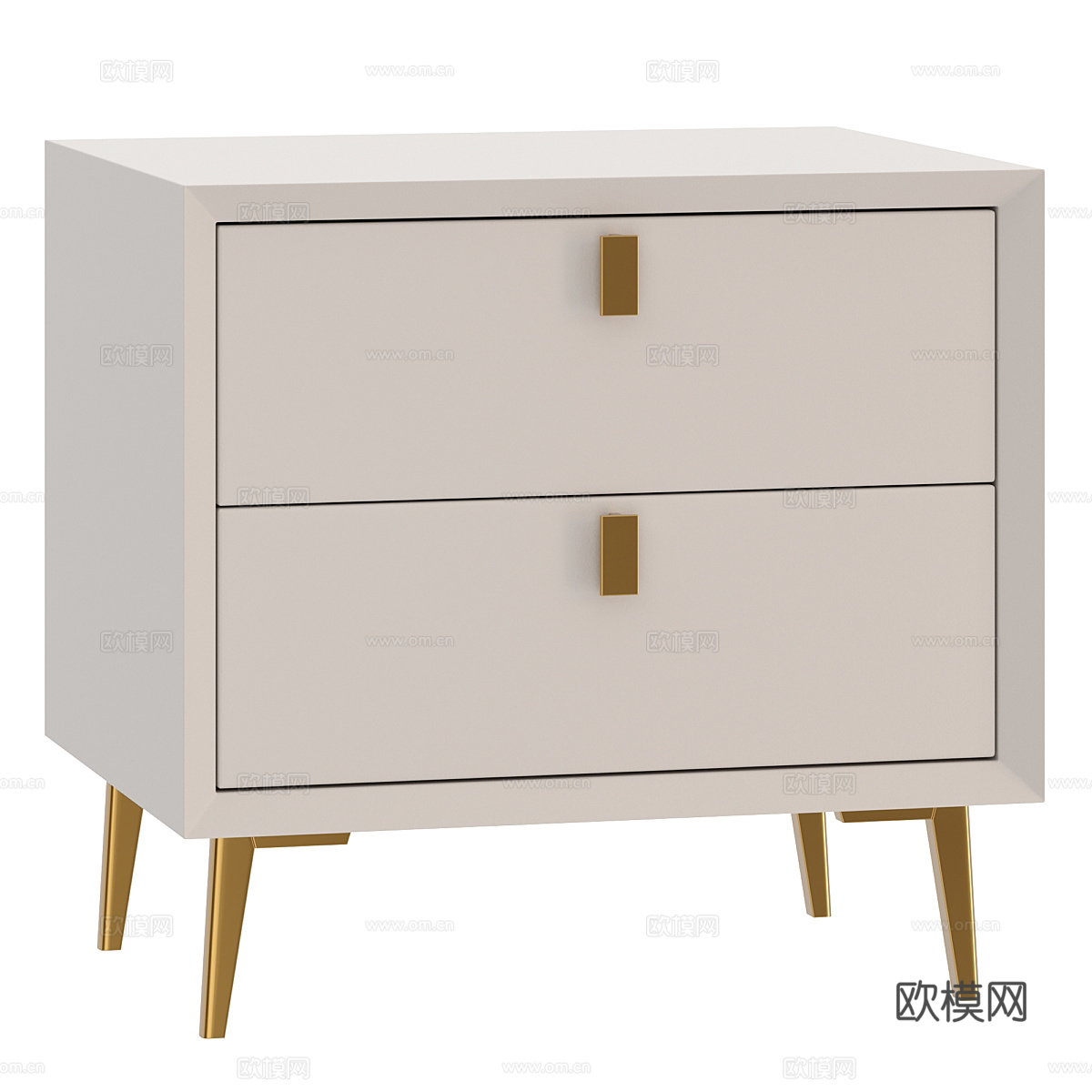 现代意式轻奢床头柜3d模型