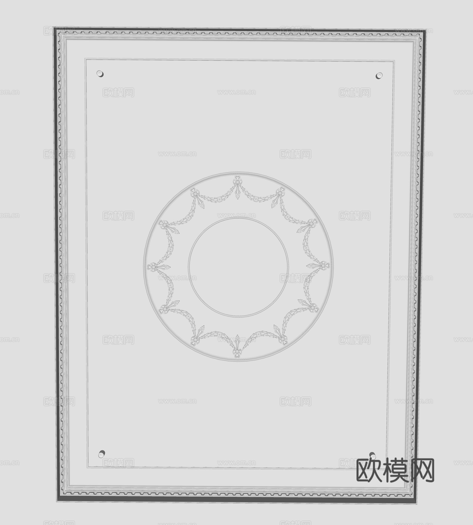 法式雕花灯盘su模型