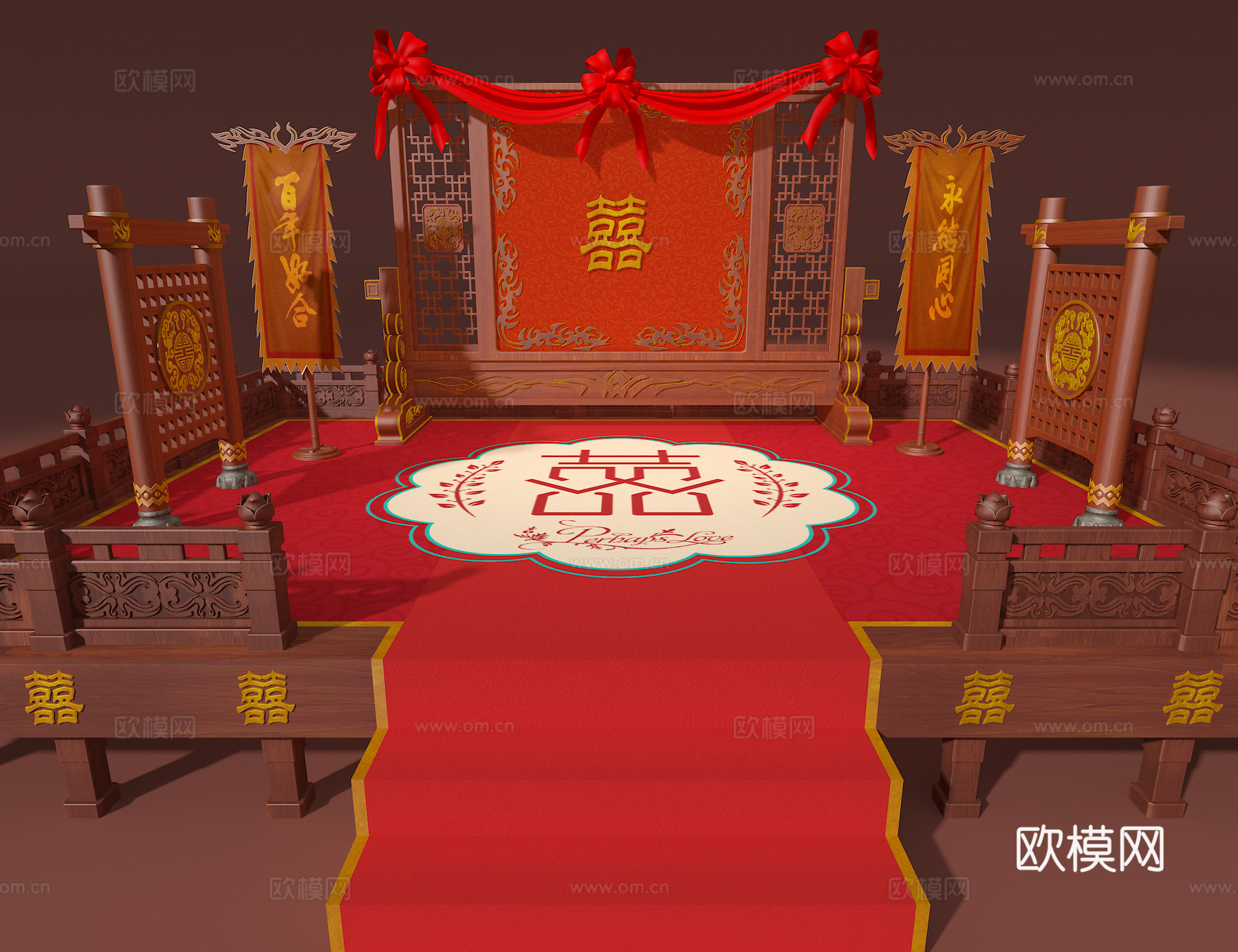 婚庆舞台3d模型