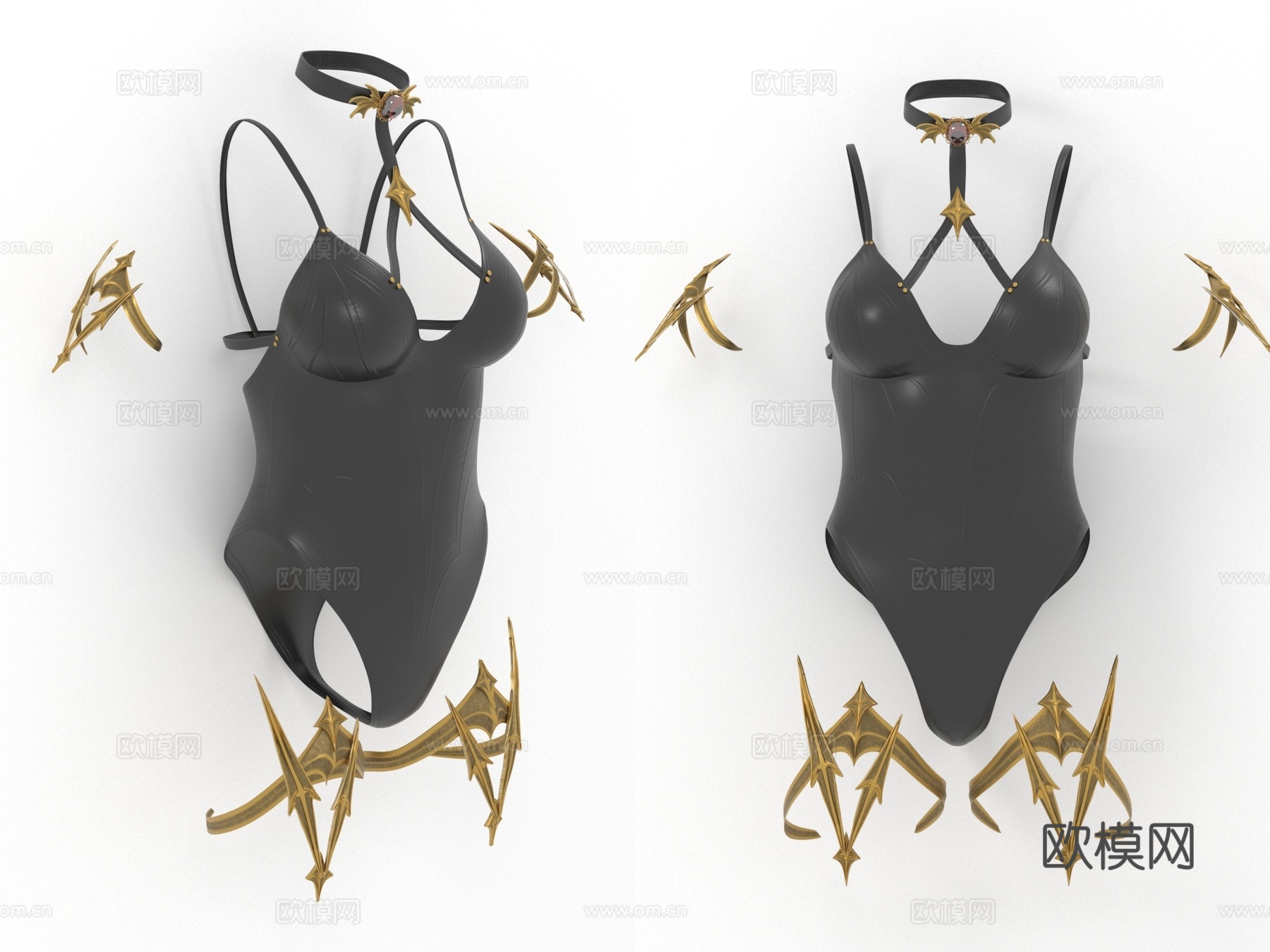 奇幻服饰 吊带连身衣 胸衣 女性服装 女装3d模型